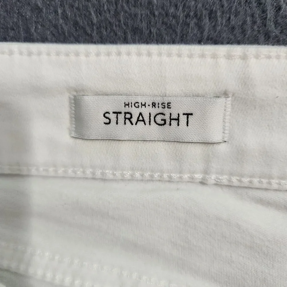 WHBM Jeans Women 6 White High Rise Straight Leg Cargo